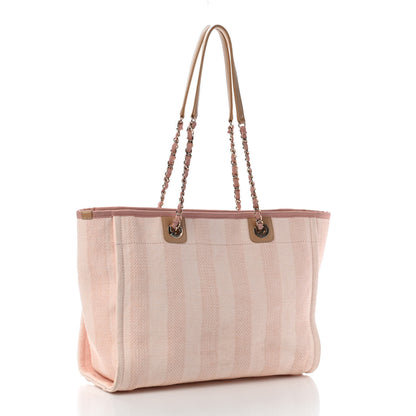 Chanel Mixed Fibers Striped Small Deauville Tote Light Pink 3 of 9