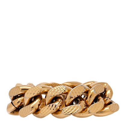 Gucci Metal Interlocking Interlocking Gourmette Chain Ring 56 7.5 Gold 3 of 5