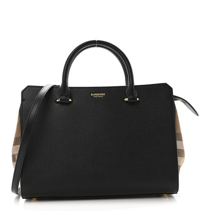 Burberry Calfskin Mega Check Small Banwell Tote Black 1 of 11