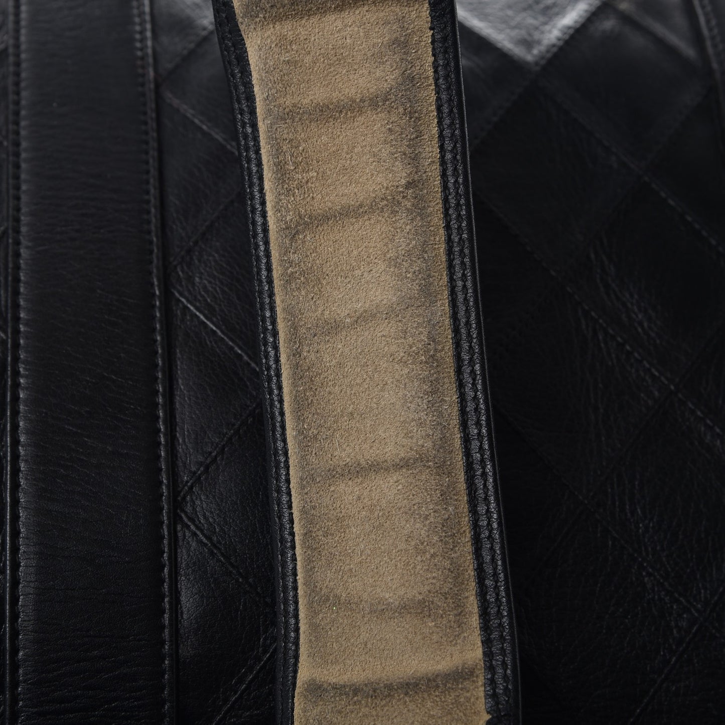 Calfskin Stitched Duffel Bag Black