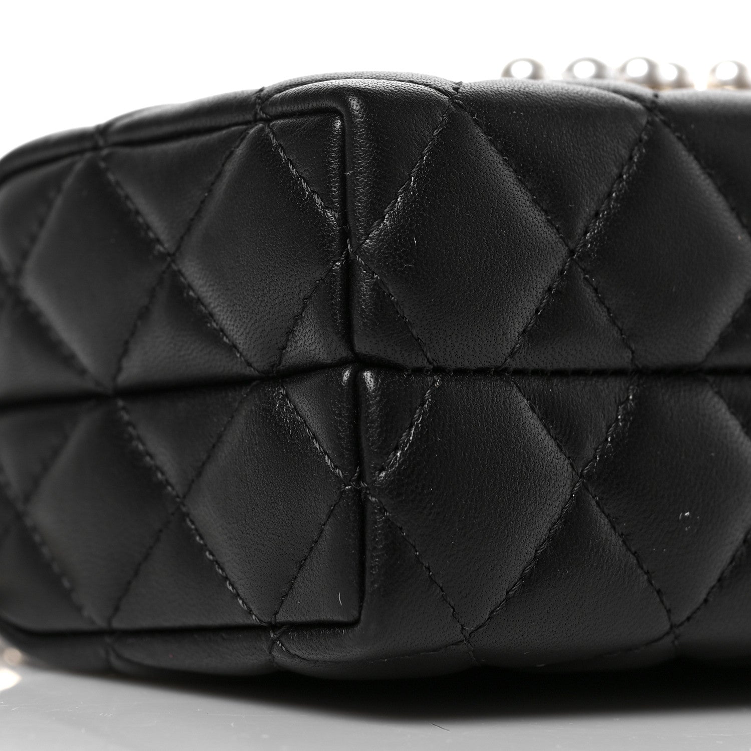 Chanel Lambskin Quilted Pearl CC Vanity Case Black 8 of 9