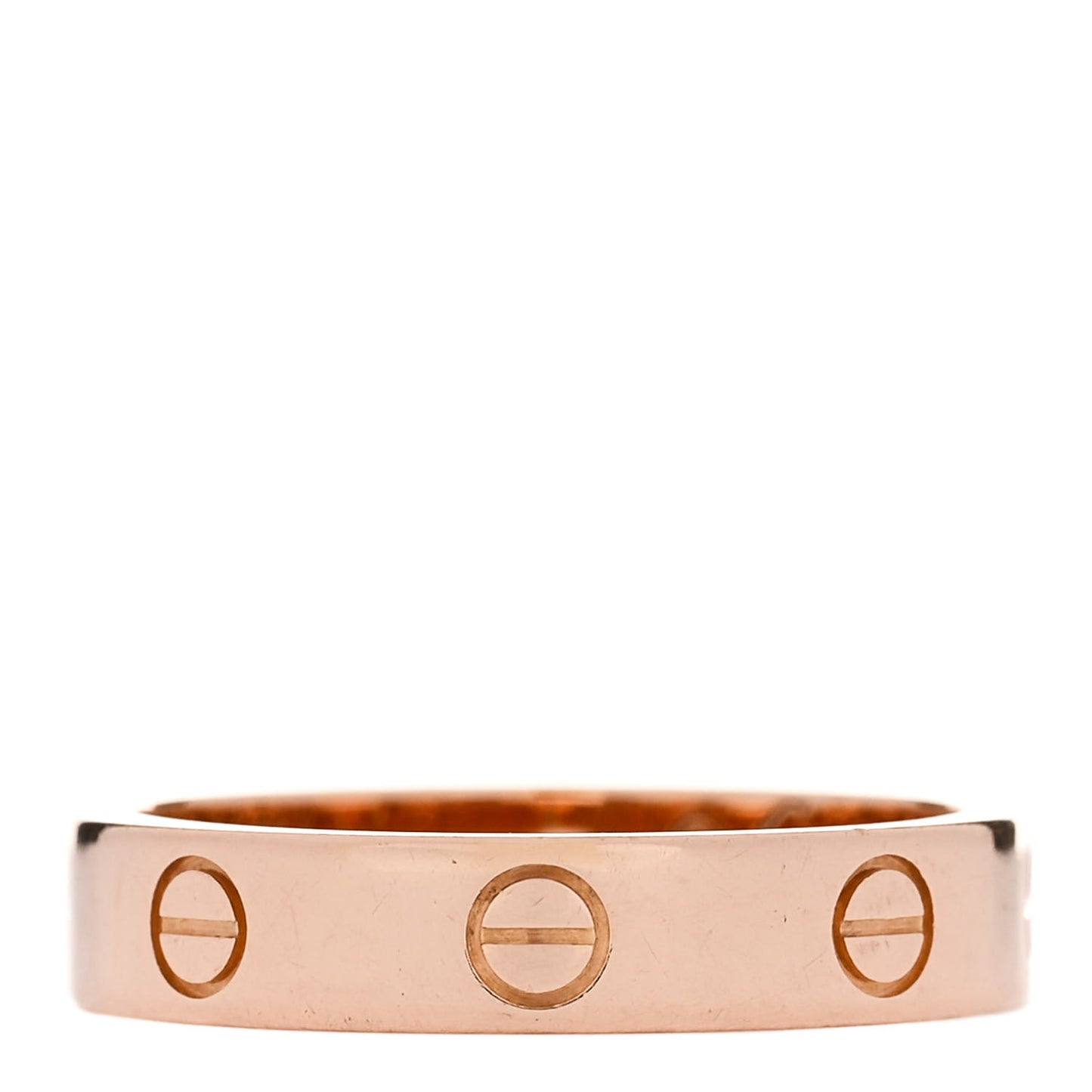 18K Pink Gold Diamond 4mm LOVE Wedding Band Ring 53 6.5