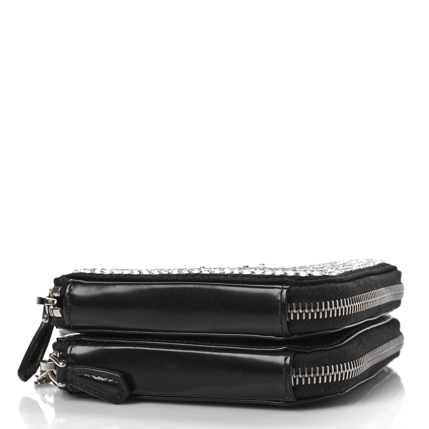 Prada Satin Crystal Mini Triangle Crossbody Pouch Cristal 3 of 6