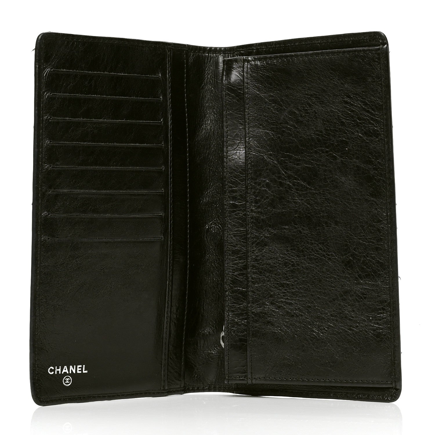 Chanel Aged Calfskin Quilted Cambon Yen Wallet Black 4 of 6