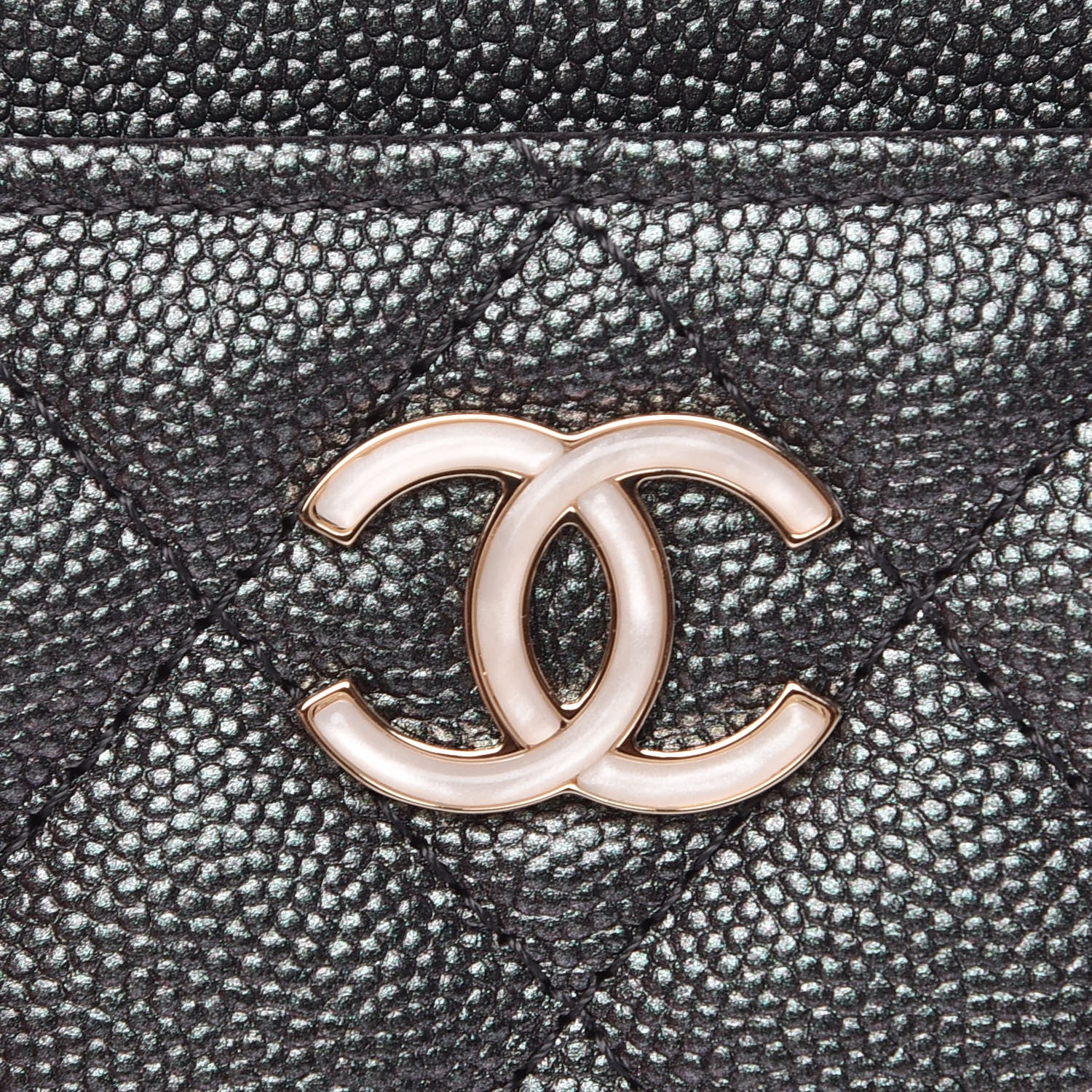 Chanel Iridescent Caviar Quilted Card Holder Black 9 of 10