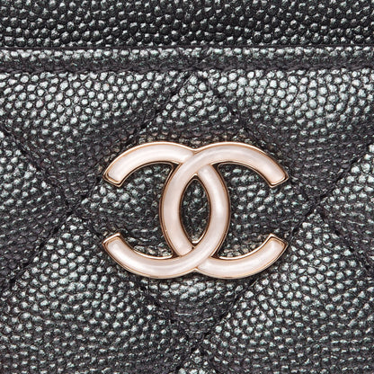 Chanel Iridescent Caviar Quilted Card Holder Black 9 of 10