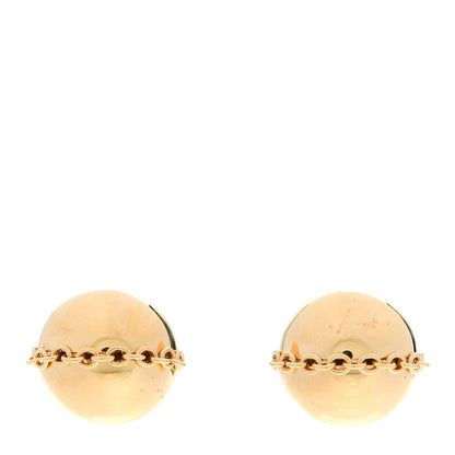 Tiffany 18K Yellow Gold HardWear Bolt Ball Earrings 1 of 5