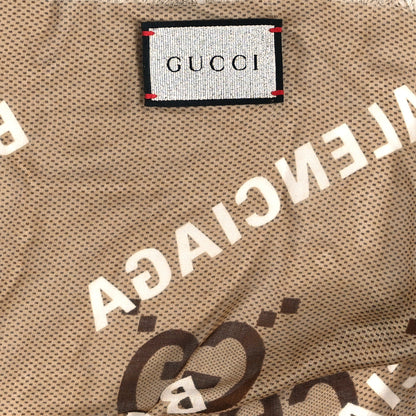 Gucci X BALENCIAGA Modal Silk Maxi GG Monogram Logo Print Shawl Beige White 3 of 3