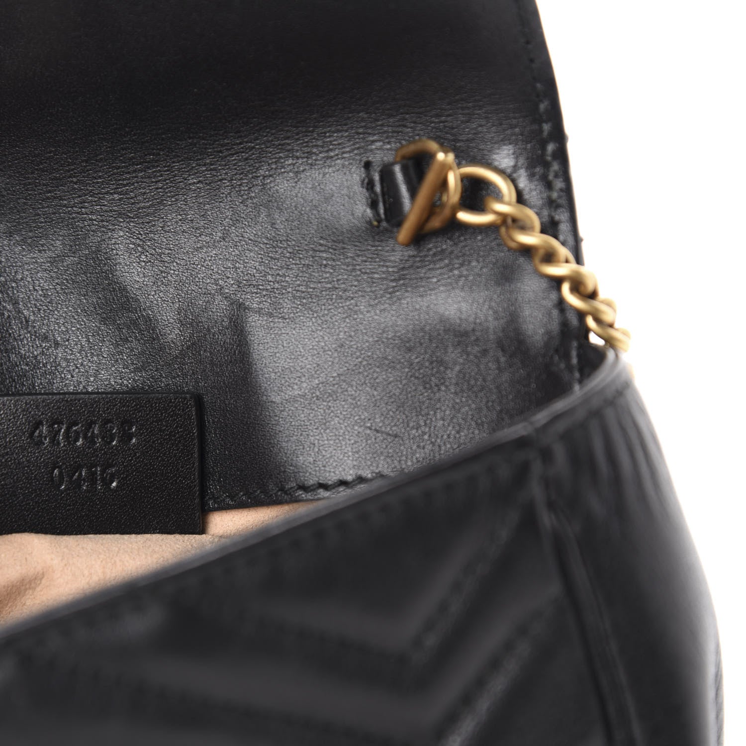 Gucci Calfskin Matelasse Super Mini GG Marmont Shoulder Bag Black 10 of 11