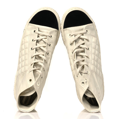 Chanel Calfskin High Top CC Sneakers 41 Ivory Black 2 of 8