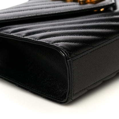 Saint Laurent Grain De Poudre Matelasse Chevron Medium Monogram Satchel Black 10 of 13