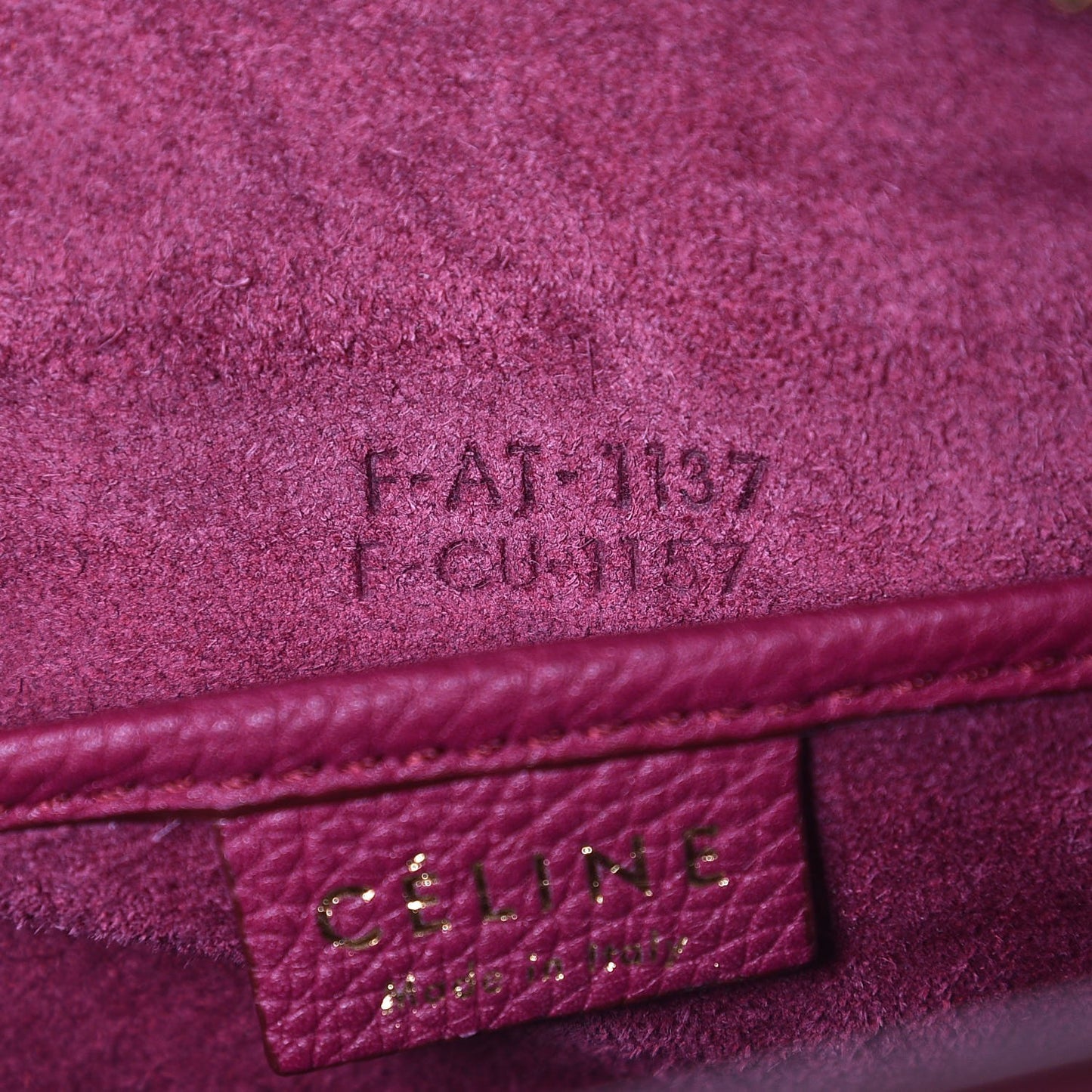 Baby Grained Calfskin Nano Luggage Plum