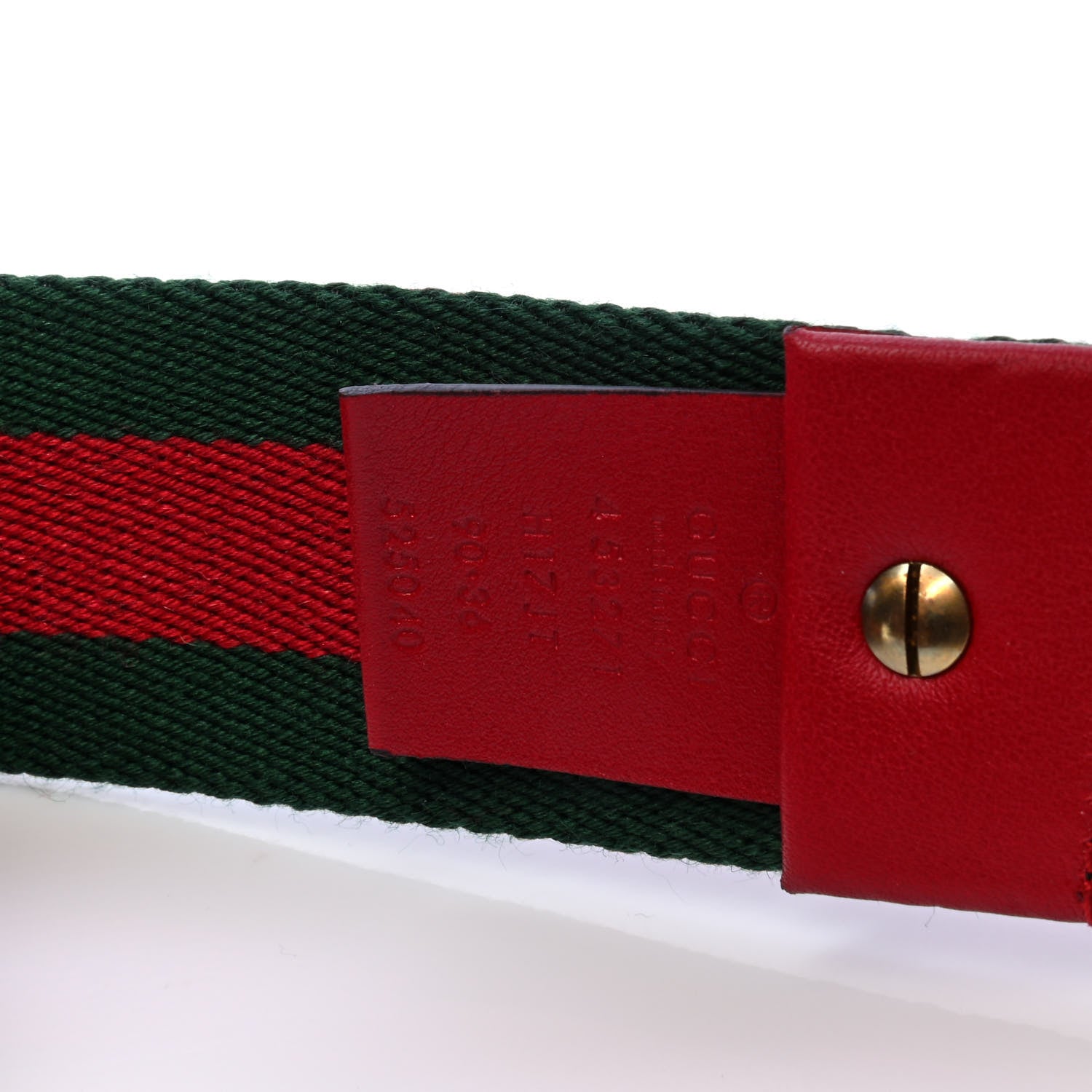 Gucci Web Feline D Ring Belt 90 36 Red Green 3 of 4