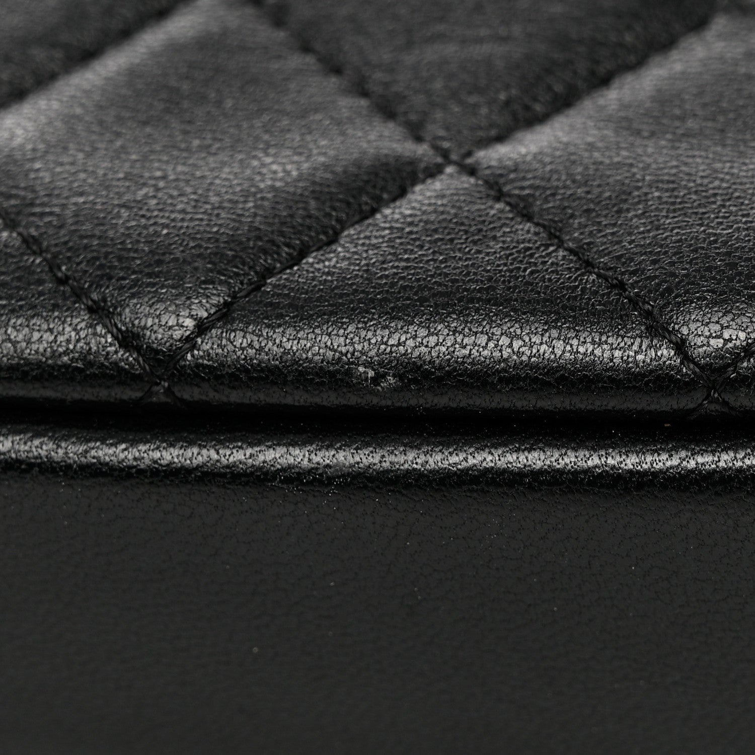 Chanel Lambskin Quilted Small Curvy Pouch Cosmetic Case Black 9 of 10