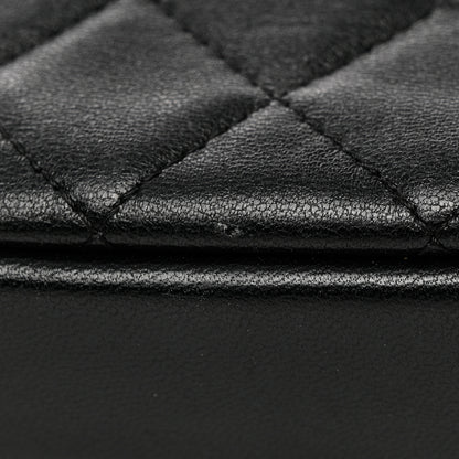 Chanel Lambskin Quilted Small Curvy Pouch Cosmetic Case Black 9 of 10