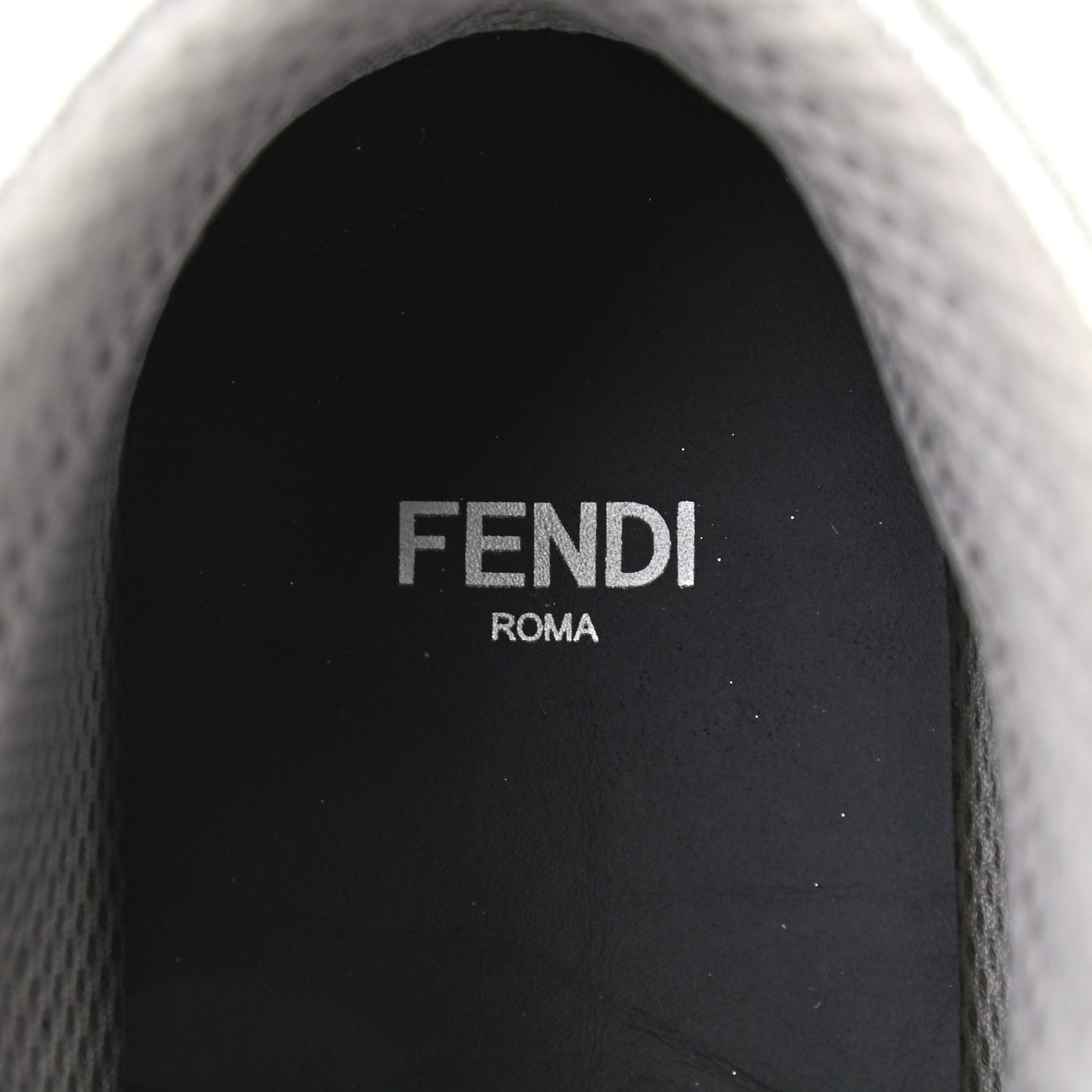 X NICKI MINAJ Metallic Nappa Macro FF Embossed Prints On High Top Sneakers 38 Silver