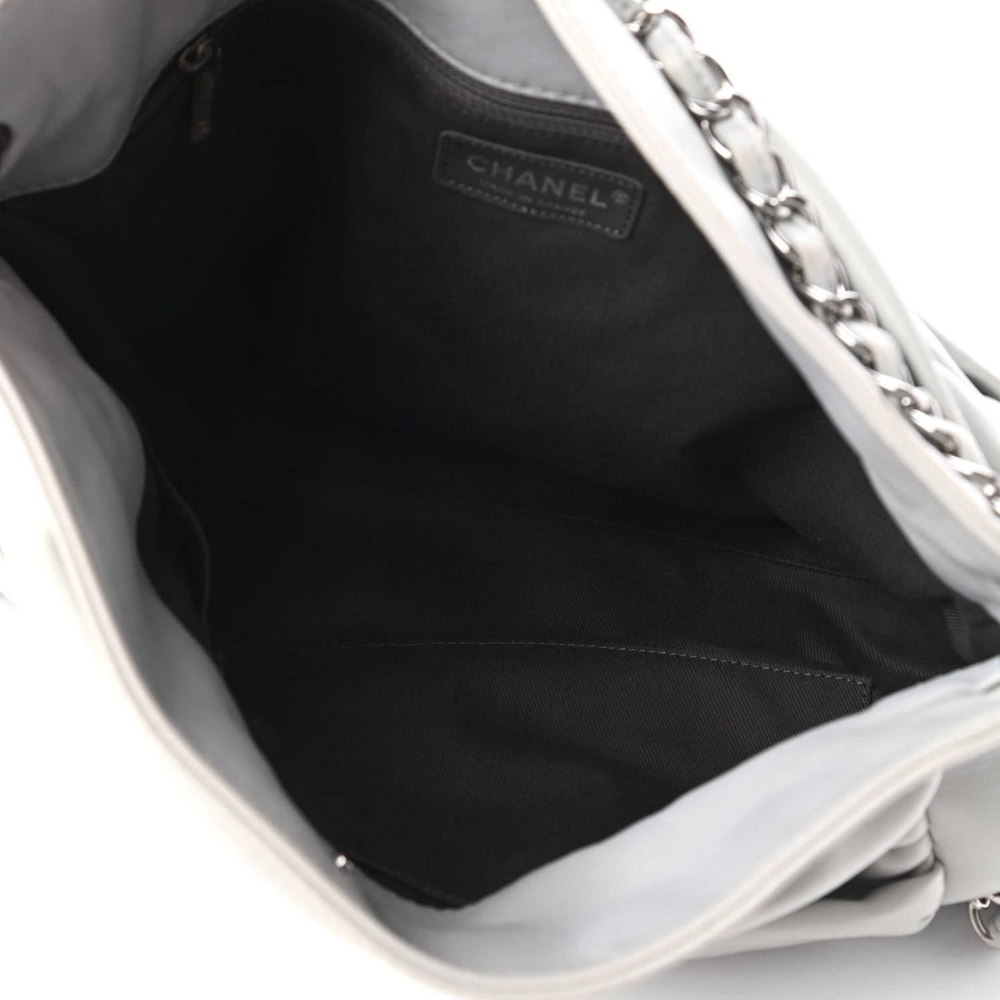 Lambskin Large Sharpei Shoulder Bag Grey