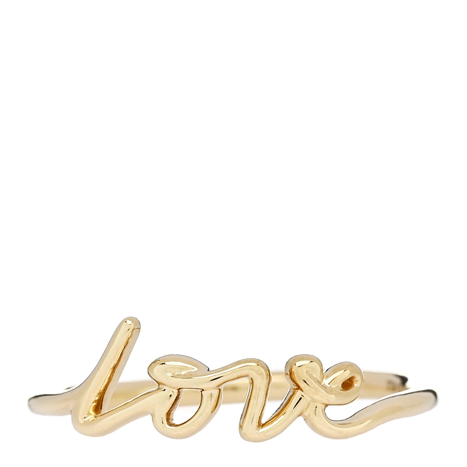 Tiffany 18K Yellow Gold Mini Paloma's Graffiti Love Ring 58 8.25 1 of 5