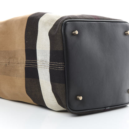 Burberry Canvas Mega Check Medium Ashby Hobo Black 12 of 14