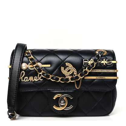 Chanel Lambskin Quilted Mini Coco Clips Single Flap Black 1 of 10