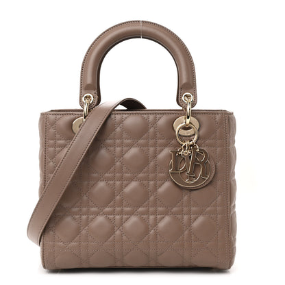 Christian Dior Lambskin Cannage Medium Lady Dior Warm Taupe 1 of 10