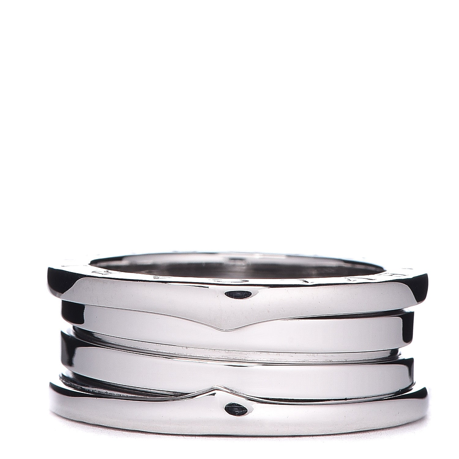 Bulgari 18K White Gold B.Zero1 Three-Band Ring 54 6.75 1 of 5