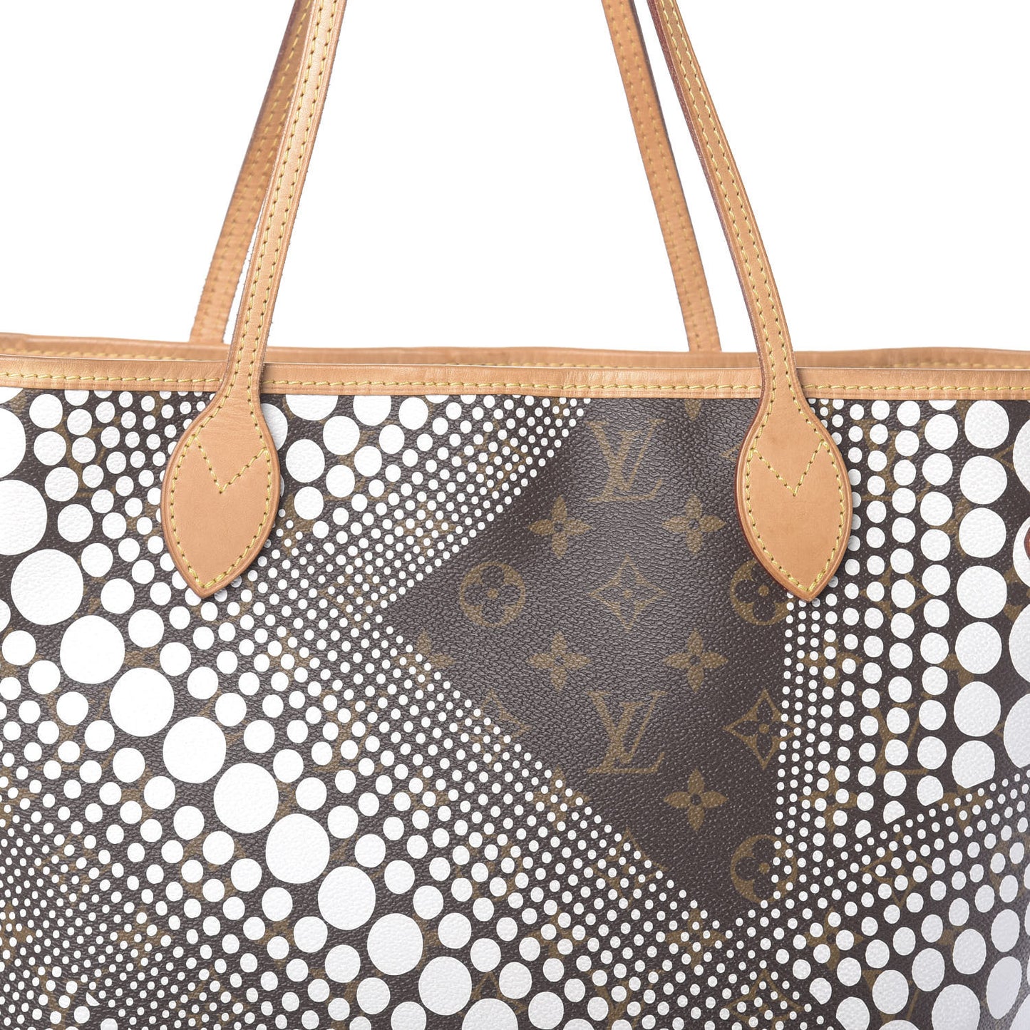 Monogram Kusama Waves Neverfull MM White