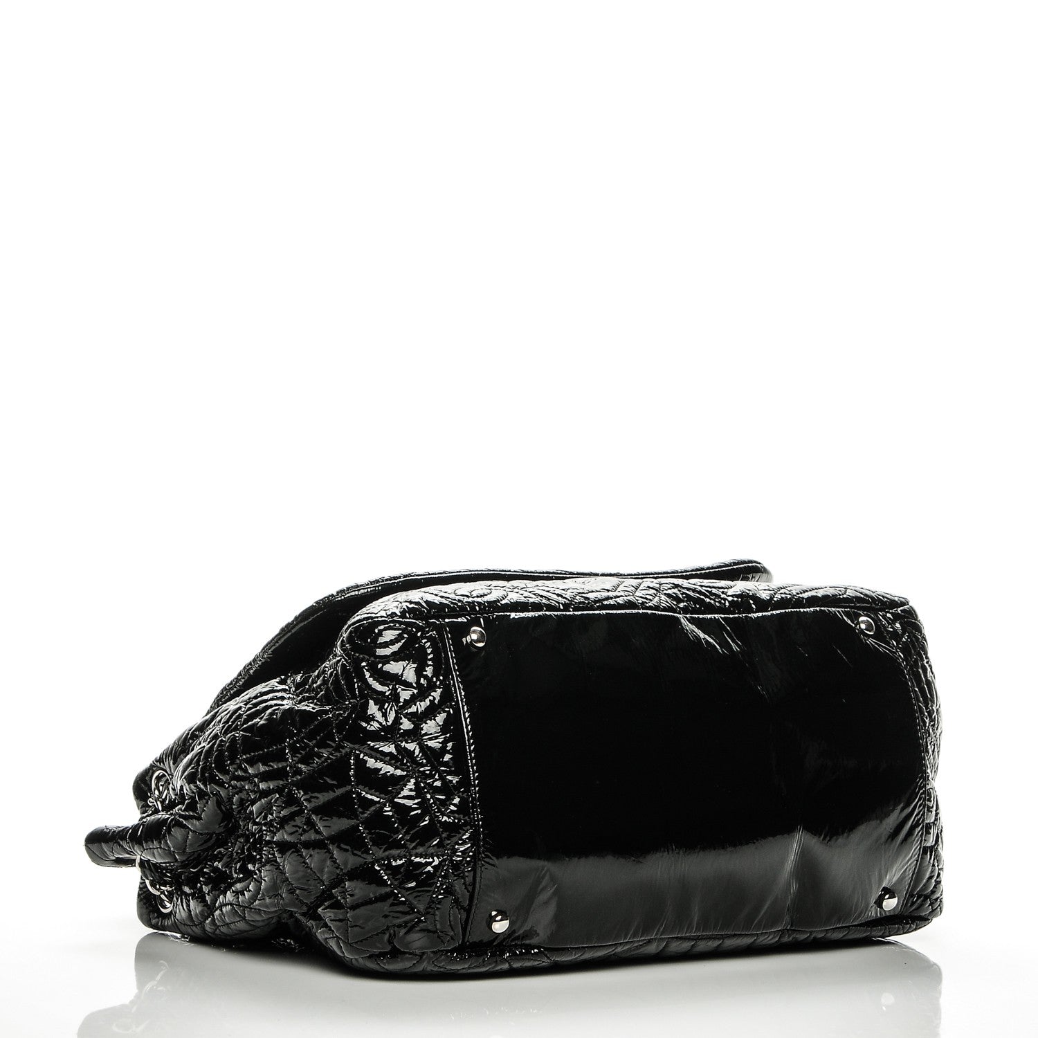Chanel Vinyl Graphic Edge Accordion Flap Black 4 of 7