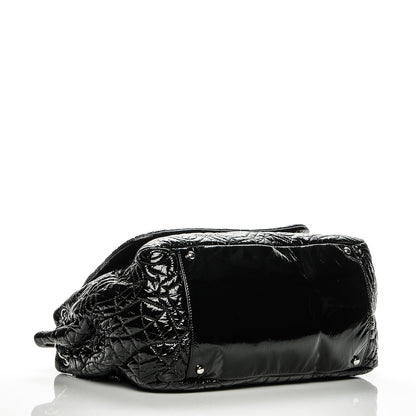 Chanel Vinyl Graphic Edge Accordion Flap Black 4 of 7