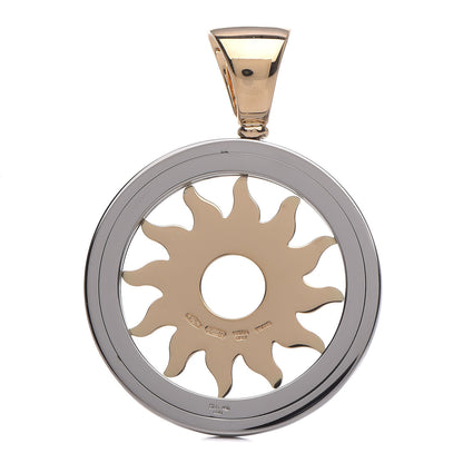 Bulgari 18K Yellow Gold Stainless Steel Tondo Sun Pendant 3 of 4