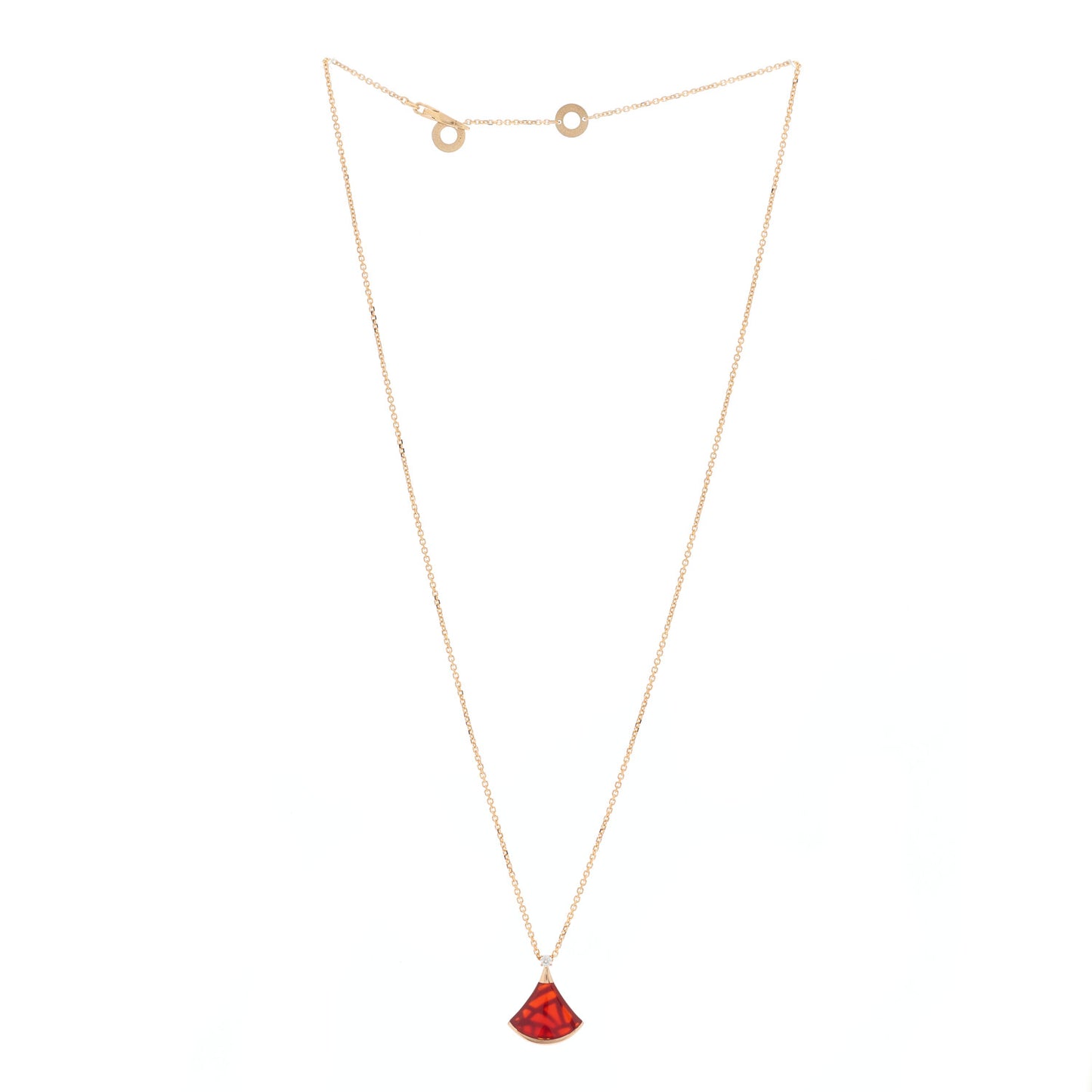 18K Rose Gold Diamond Carnelian Divas' Dream Pendant Necklace