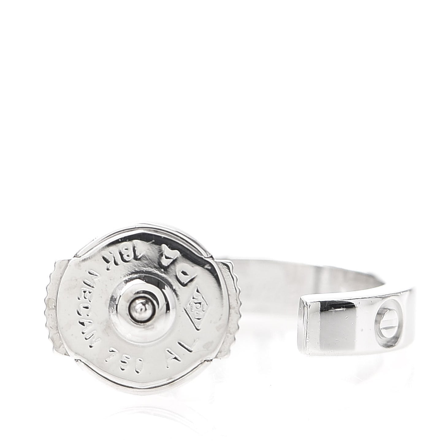 18K White Gold Small LOVE Hoop Earrings