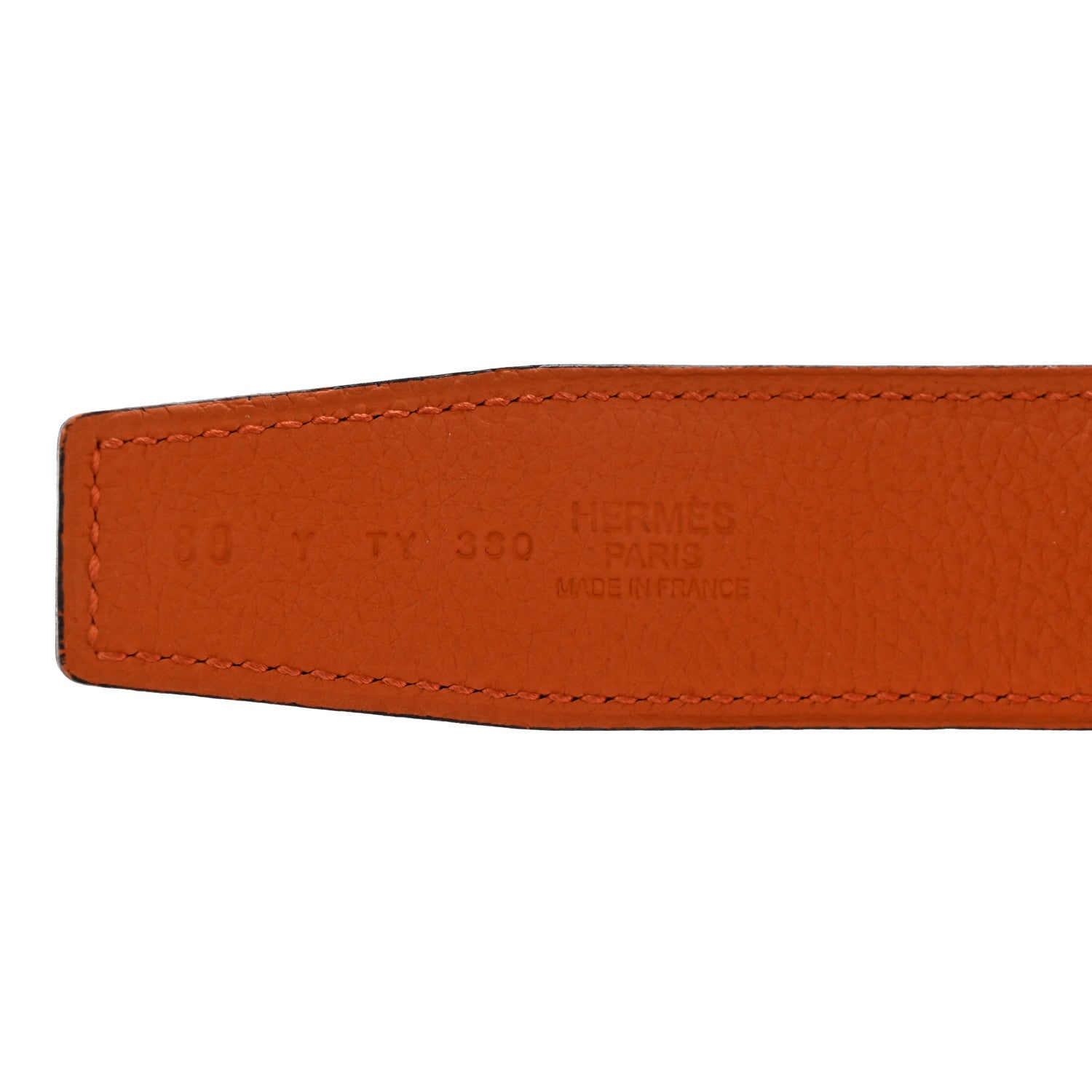 Hermes 135 Togo 32mm H Belt 80 32 Black Orange 5 of 6