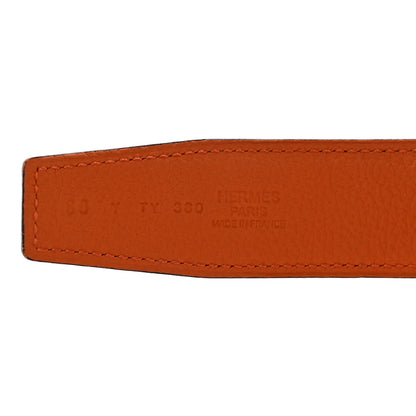 Hermes 135 Togo 32mm H Belt 80 32 Black Orange 5 of 6