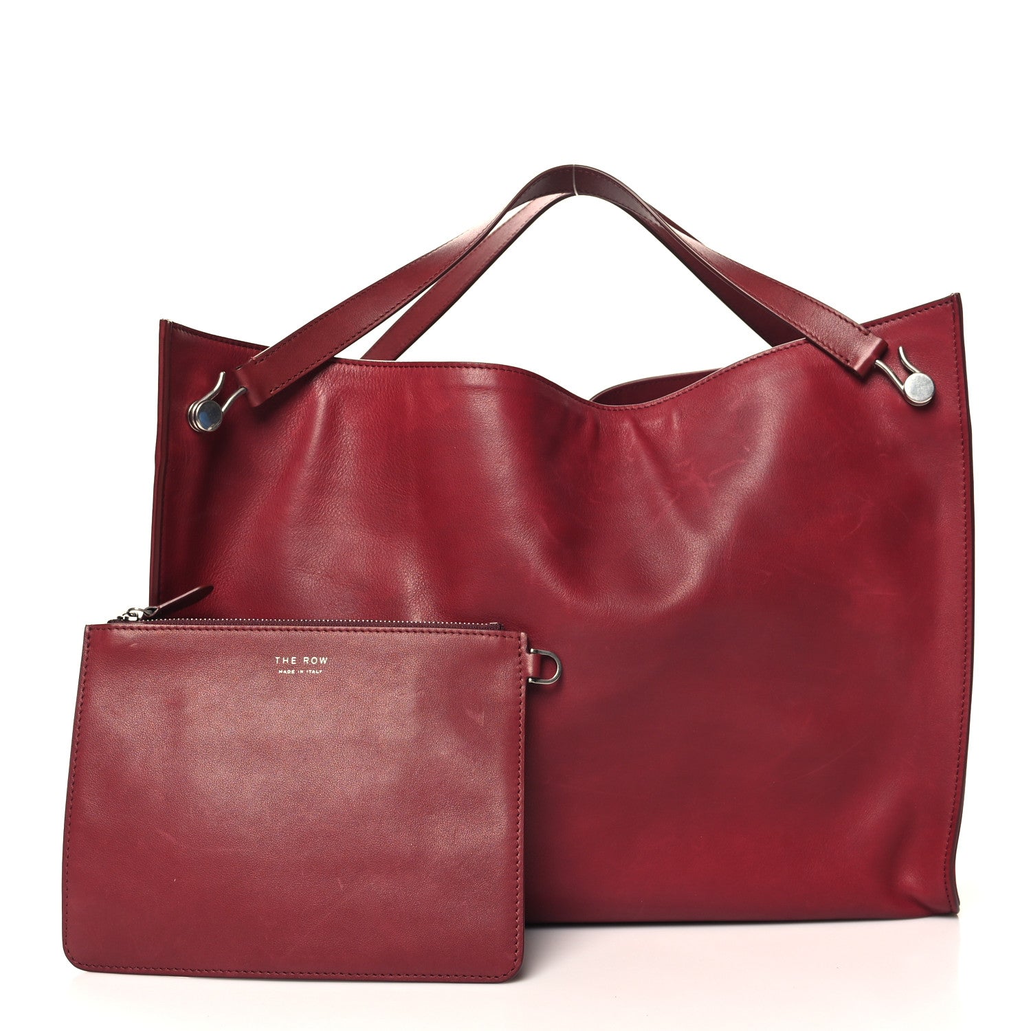 The Row Polished Saddle Calfskin Alexia Bag Amaranto 3 of 12