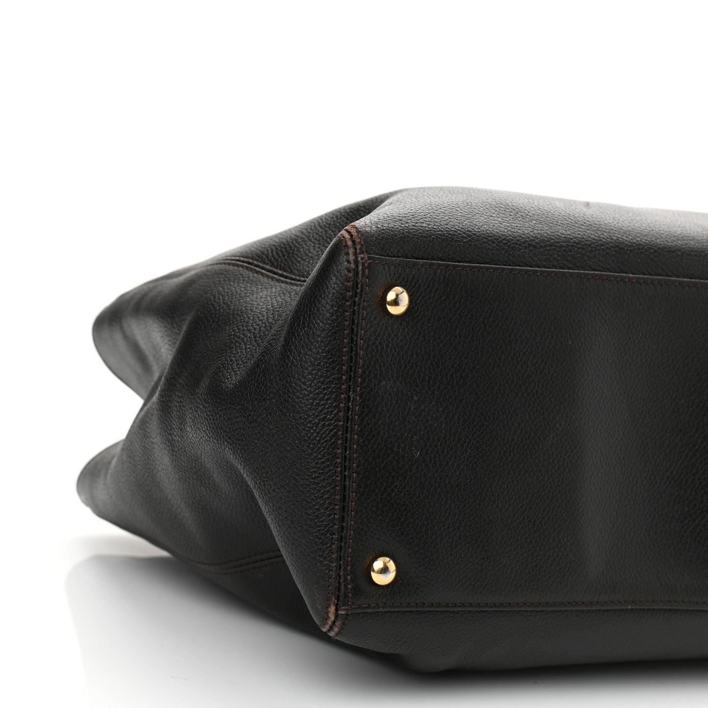 Calfskin Cerf Executive Shopper Tote Black
