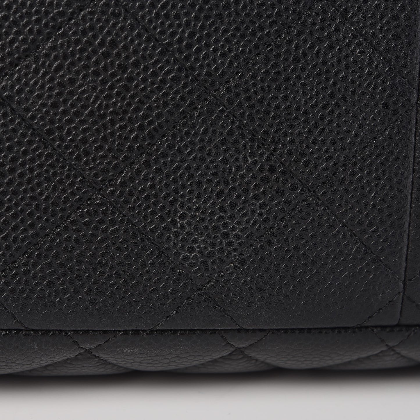 Caviar Quilted Flap Tote Black