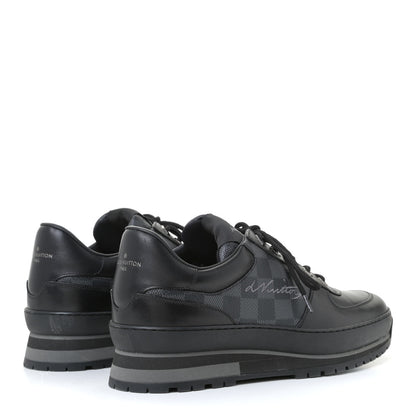 Louis Vuitton Calfskin Damier Graphite Harlem Sneakers 8 Black 3 of 6