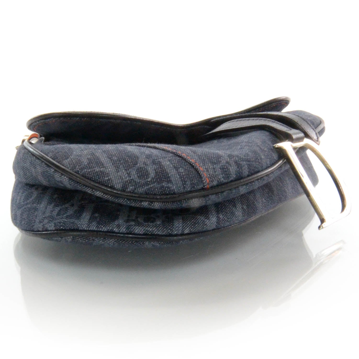 Christian Dior Denim Monogram Flight Saddle Bag 4 of 8