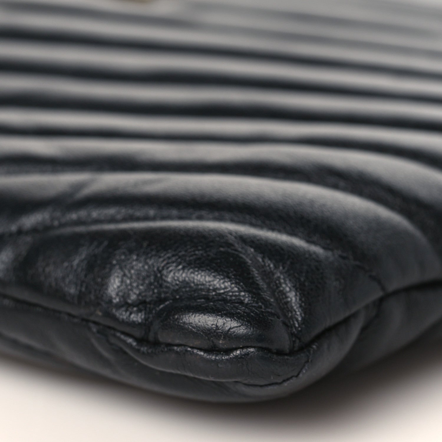 Saint Laurent Calfskin Matelasse Chevron Monogram A5 Wristlet Black 9 of 10