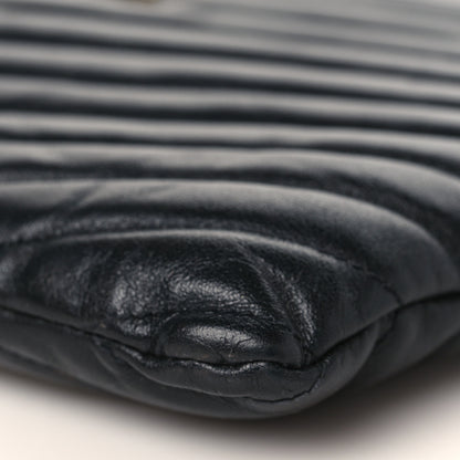 Saint Laurent Calfskin Matelasse Chevron Monogram A5 Wristlet Black 9 of 10