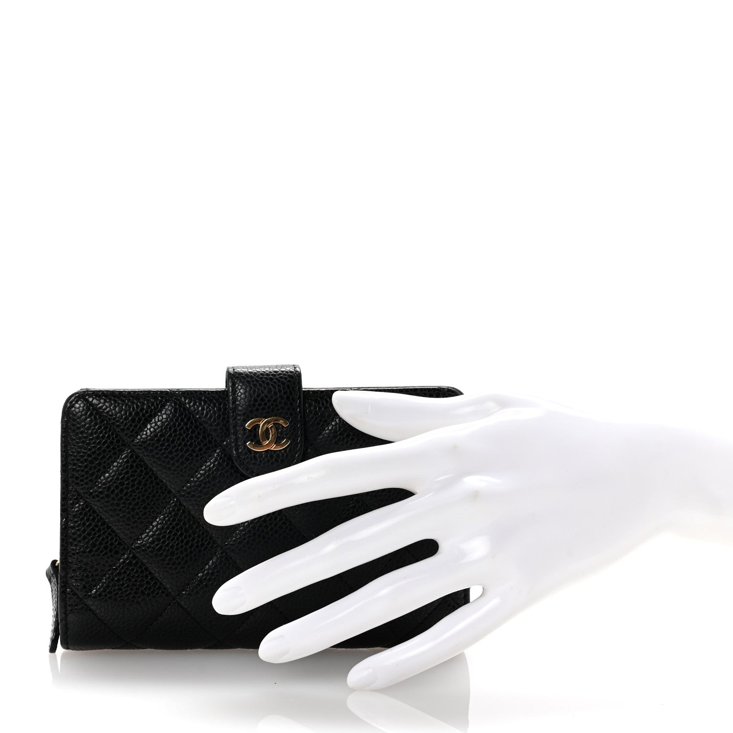 Chanel Caviar Quilted CC French Wallet Black 2 of 8