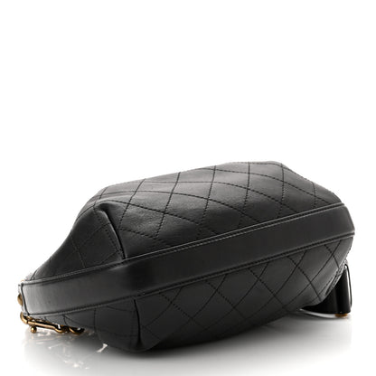 Chanel Calfskin Stitched Small Paris Rome Drawstring CC Bag Black 4 of 11