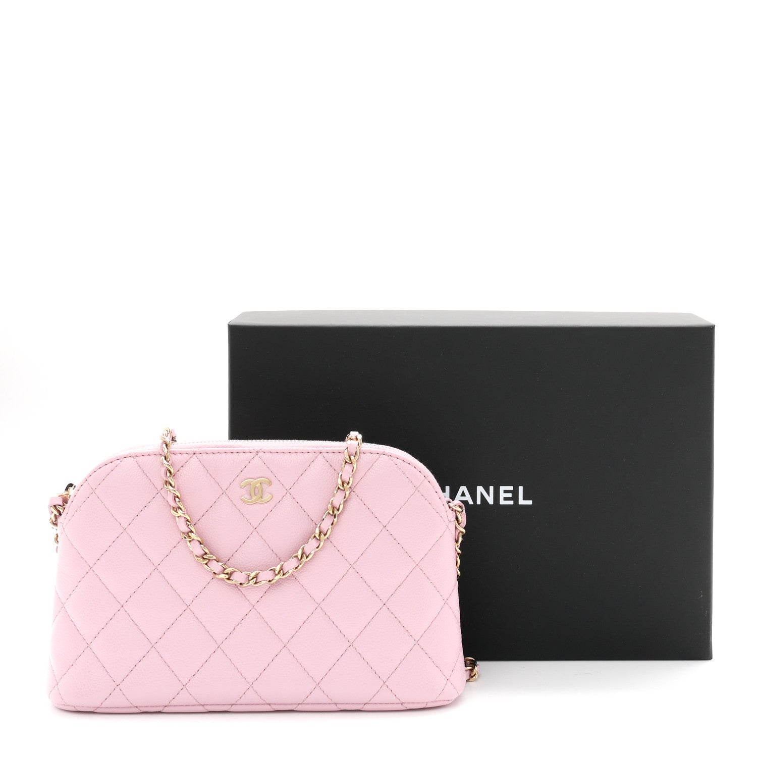 Chanel Caviar Quilted Classic Clutch With Chain Pink 11 of 11