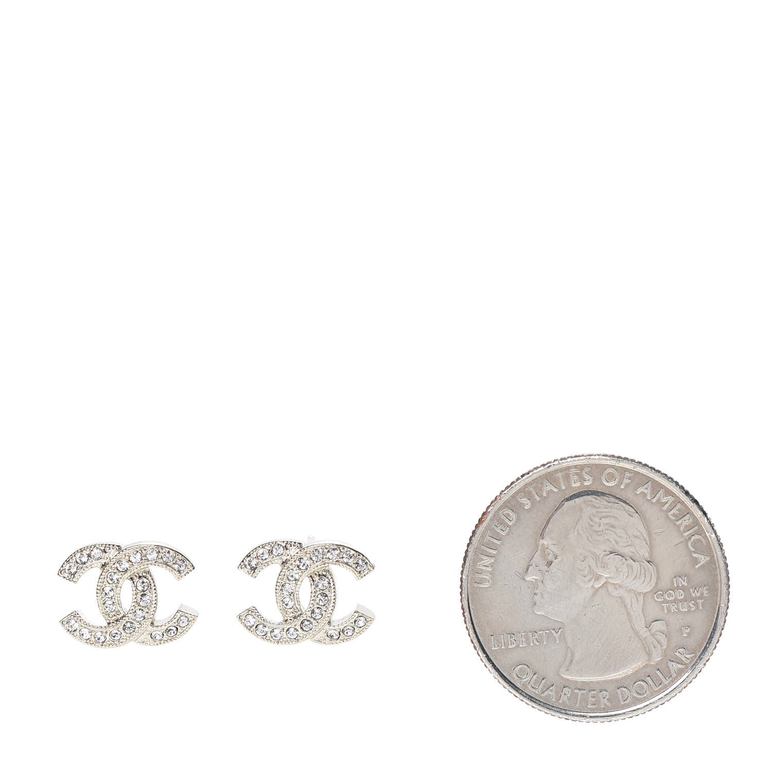 Chanel Crystal CC Earrings Gold 2 of 5