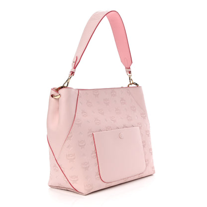 MCM Calfskin Ottomar Monogram Medium Klara Hobo Pink Blush 3 of 8