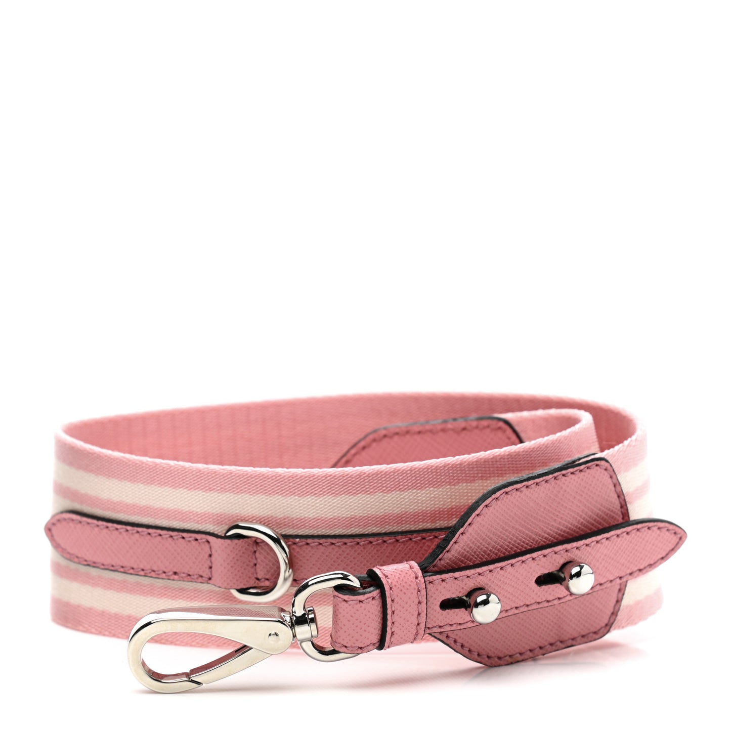 Vitello Daino Striped Fabric Shoulder Strap Petalo