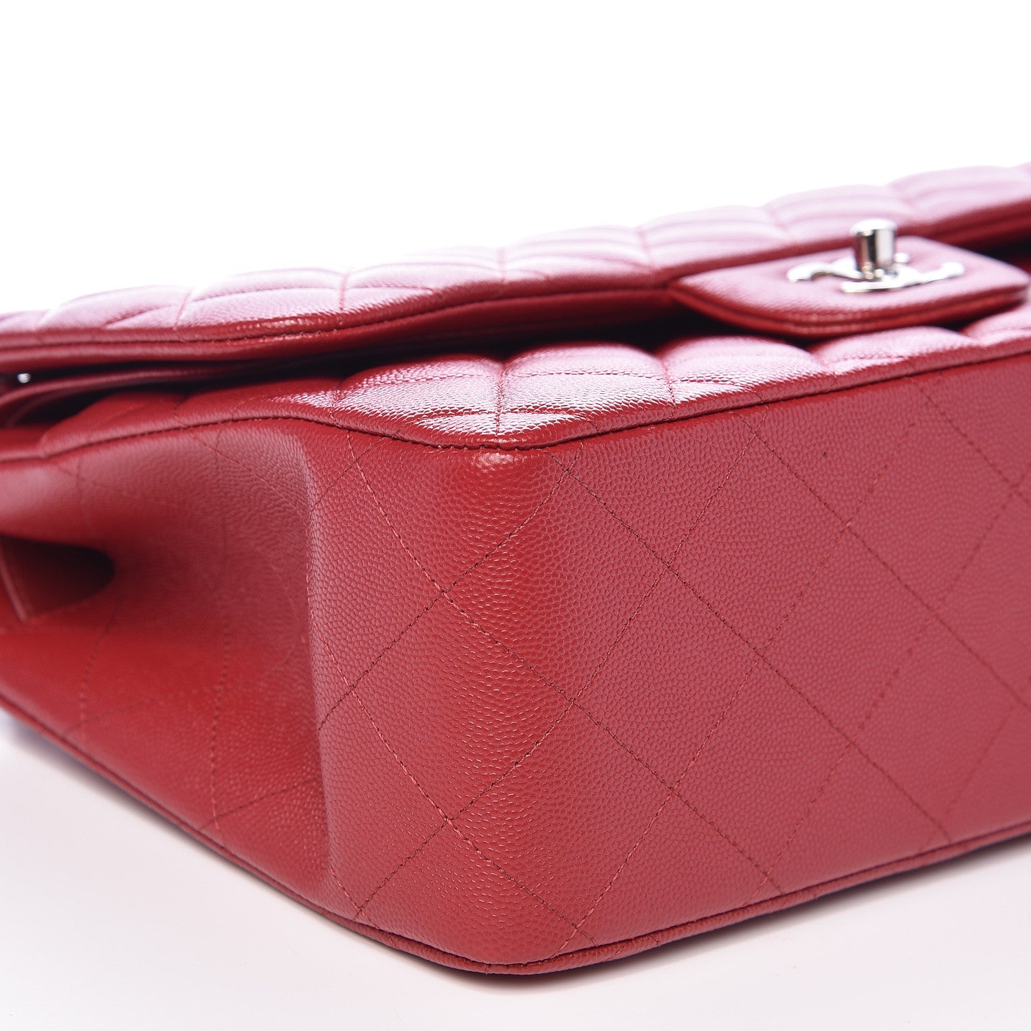 Chanel Caviar Quilted Jumbo Double Flap Red 8 of 14