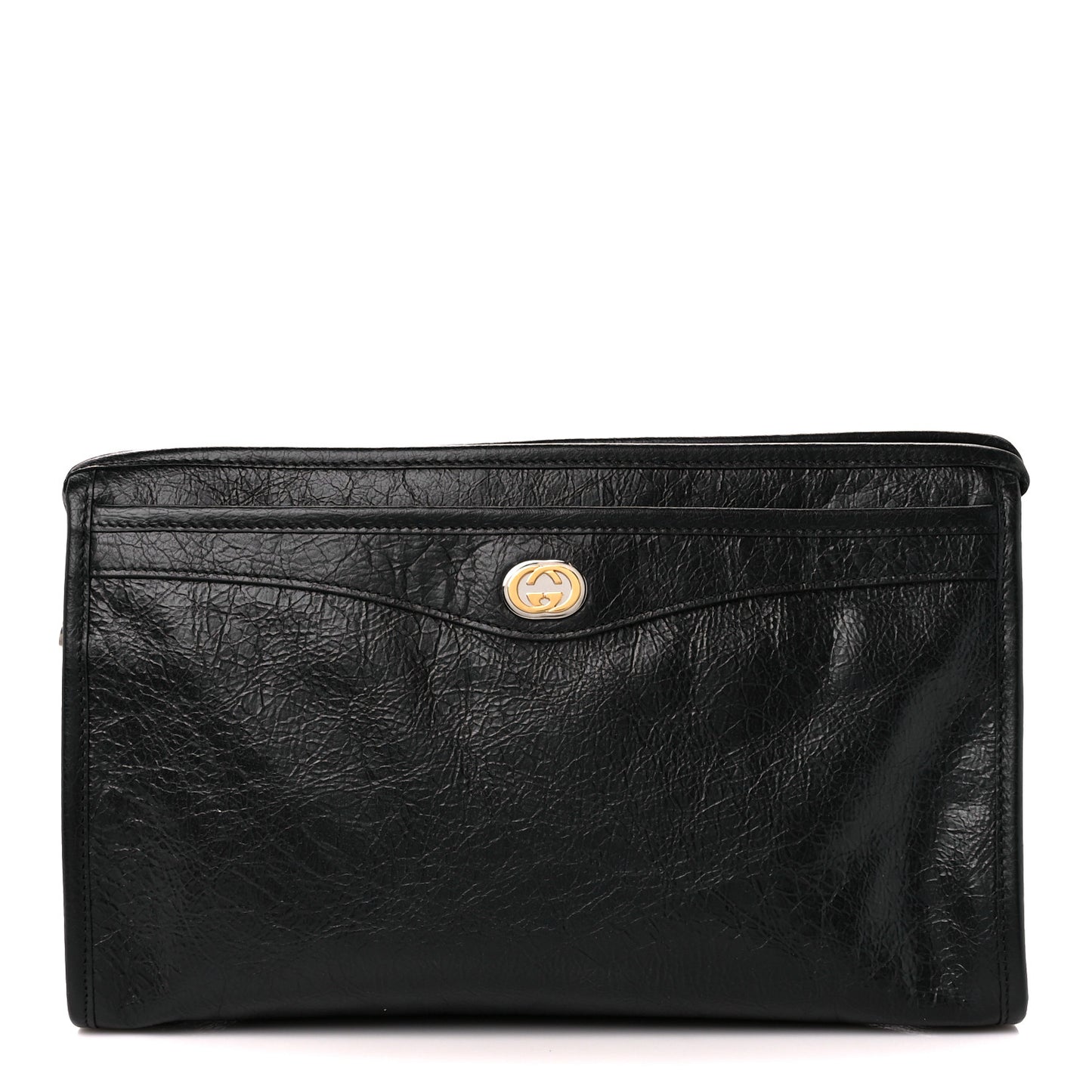 Fluffy Calfskin Morpheus Zip Pouch Black