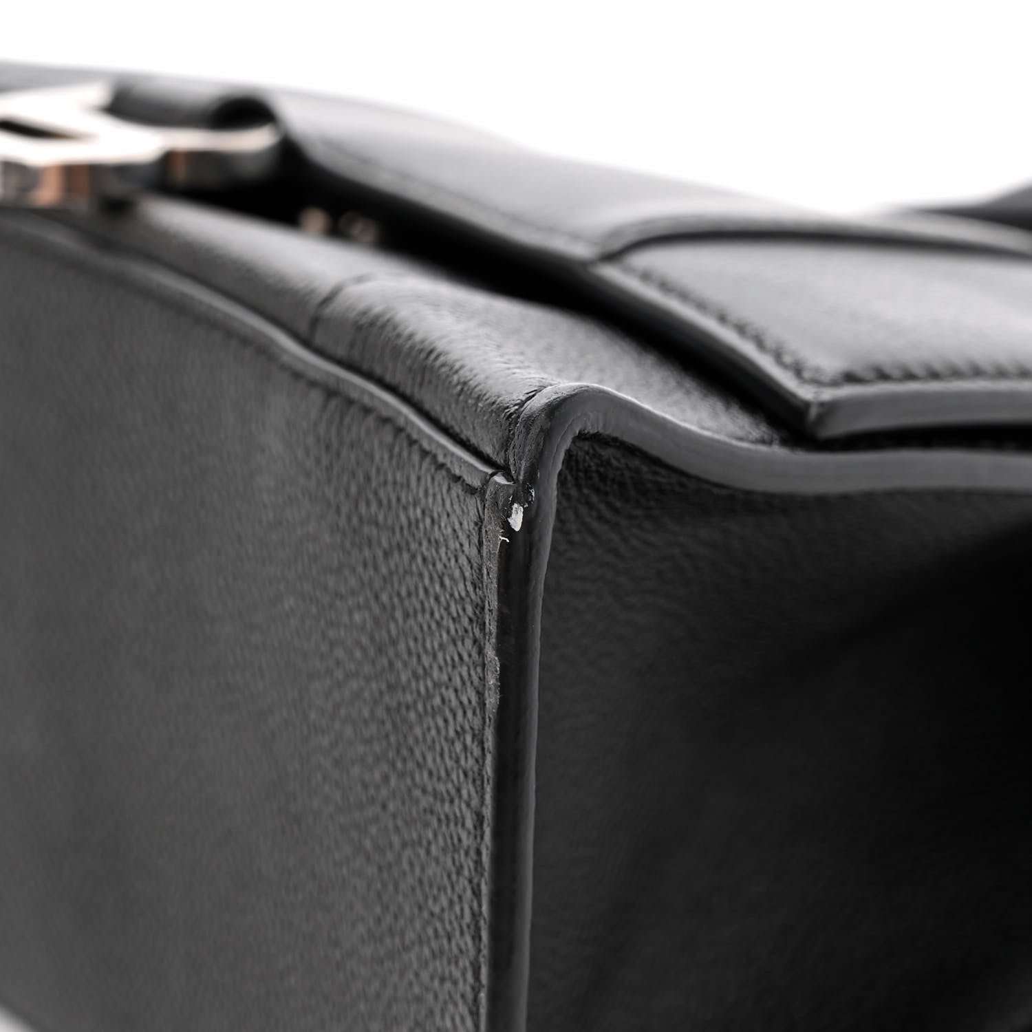 Balenciaga Grained Calfskin Small Hourglass Top Handle Bag Black 9 of 9